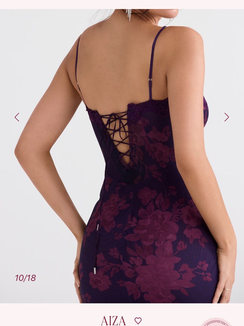 [NEVER WORN] House of CB Aiza Grape Floral Maxi Dress - Picture 2 of 2